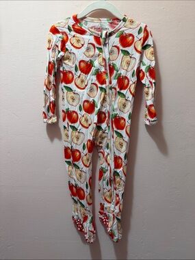 Little Bum Bums Apple-Print Kids One-Piece Zip Pajamas - 18-24mo
